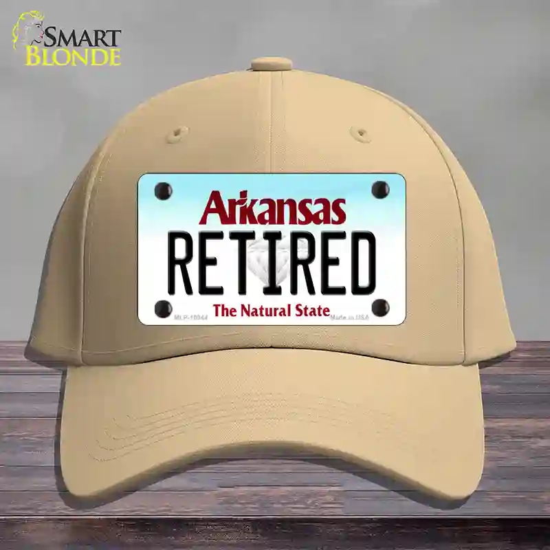 HAT22-MLP-10044 Retired Arkansas Novelty License Plate Hat, Cotton - Khaki