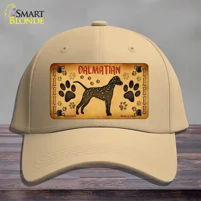 HAT22-MLP-10443 Dalmatian Novelty License Plate Hat, Cotton - Khaki