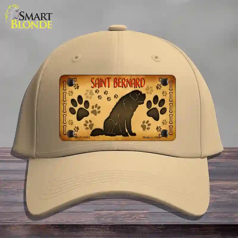 HAT22-MLP-10457 Saint Bernard Novelty License Plate Hat, Cotton - Khaki