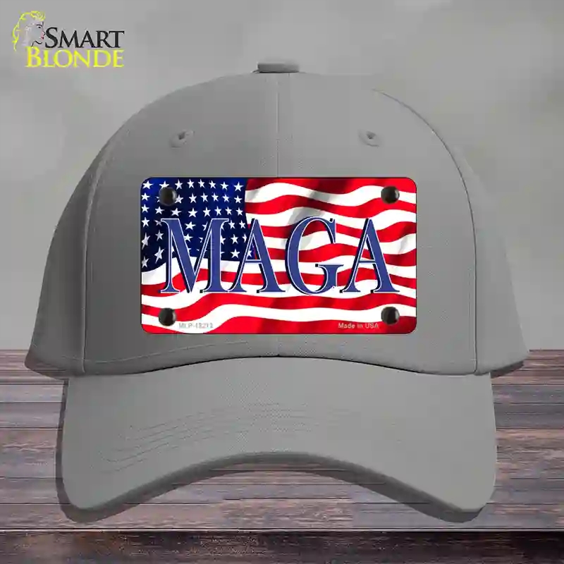 HAT23-MLP-12212 MAGA Flag Novelty License Plate Hat, Cotton - Gray
