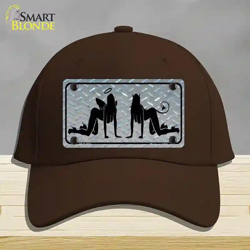 HAT24-MLP-061 Angel & Devil Novelty License Plate Hat, Cotton - Dark Brown