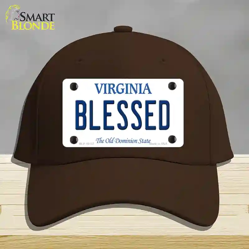HAT24-MLP-10137 Blessed Virginia Novelty License Plate Hat, Cotton - Dark Brown