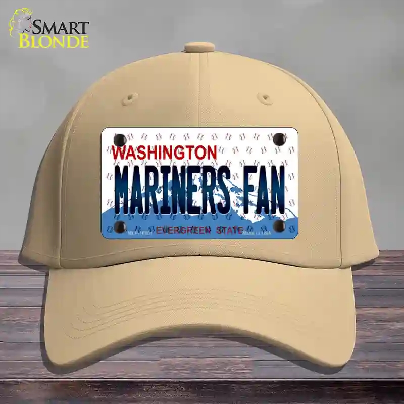 HAT22-MLP-10801 Mariners Fan Washington Novelty License Plate Hat, Cotton - Khaki