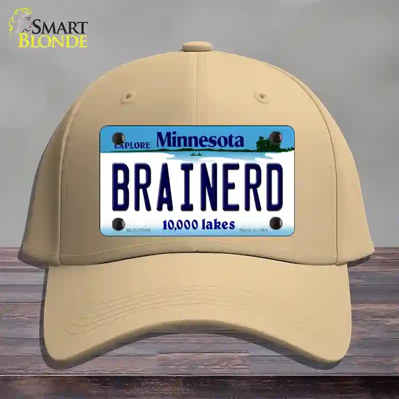 HAT22-MLP-11045 Brainerd Minnesota State Novelty License Plate Hat, Cotton - Khaki