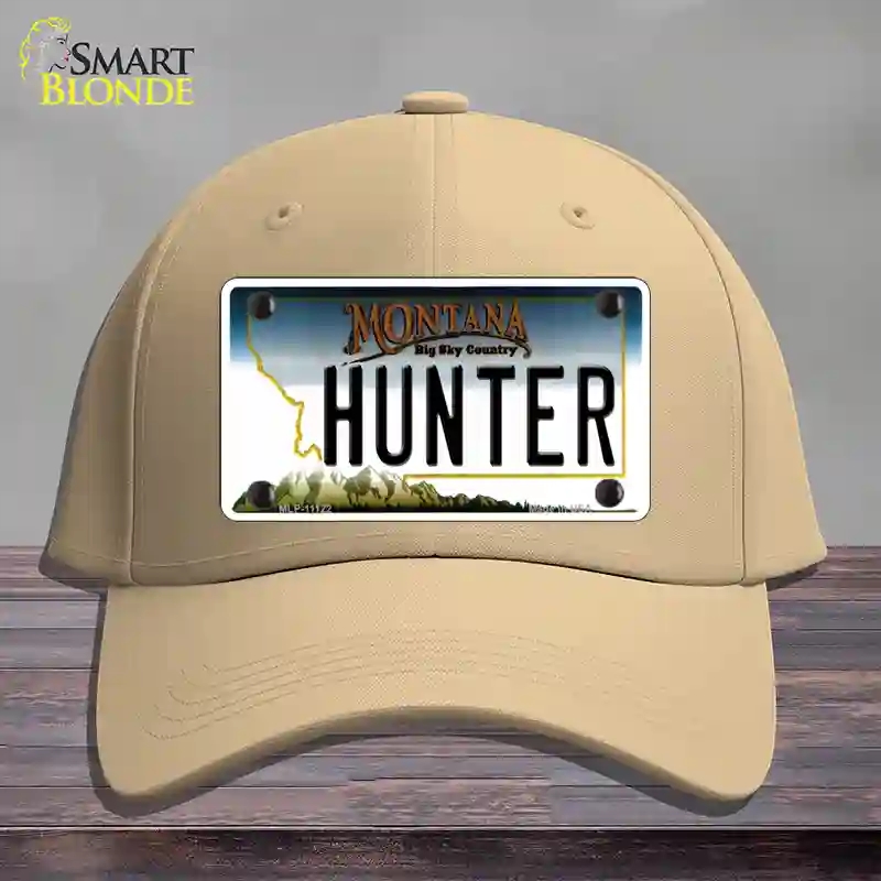 HAT22-MLP-11122 Hunter Montana State Novelty License Plate Hat, Cotton - Khaki