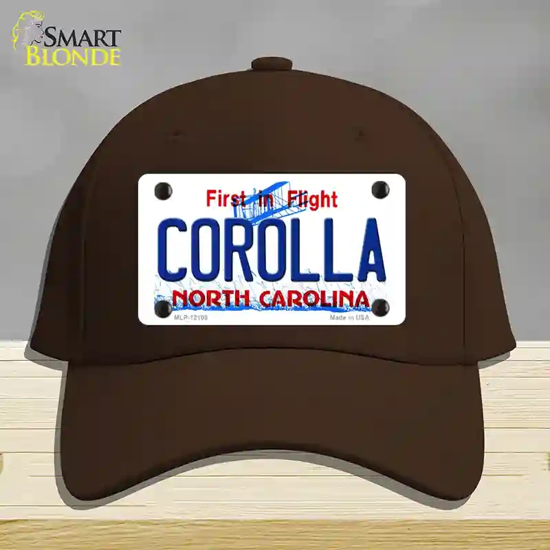 HAT24-MLP-12108 Corolla North Carolina State Novelty License Plate Hat, Cotton - Dark Brown
