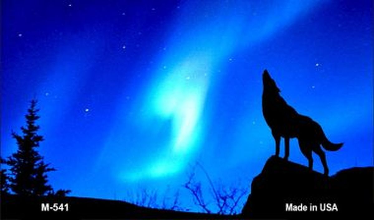 M-541 3.5 x 2 in. Wolf Howling Novelty Metal Magnet