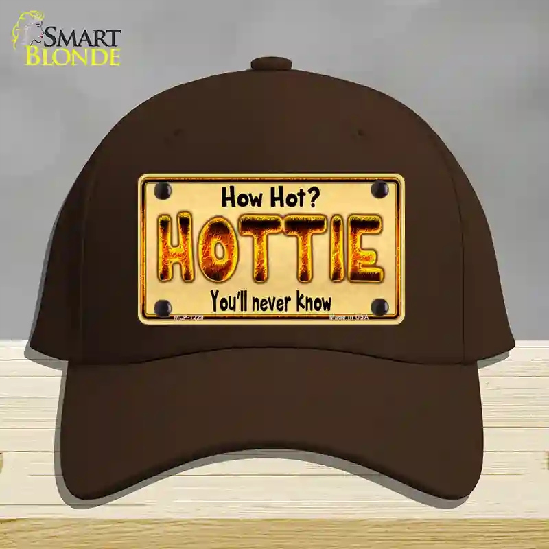 HAT24-MLP-1229 Hottie Know Novelty License Plate Hat, Cotton - Dark Brown