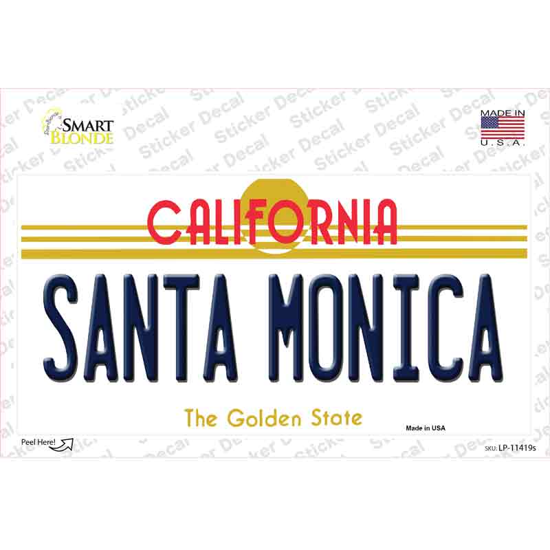 LP-11419s-M Santa Monica California Novelty Sticker Decal, Medium