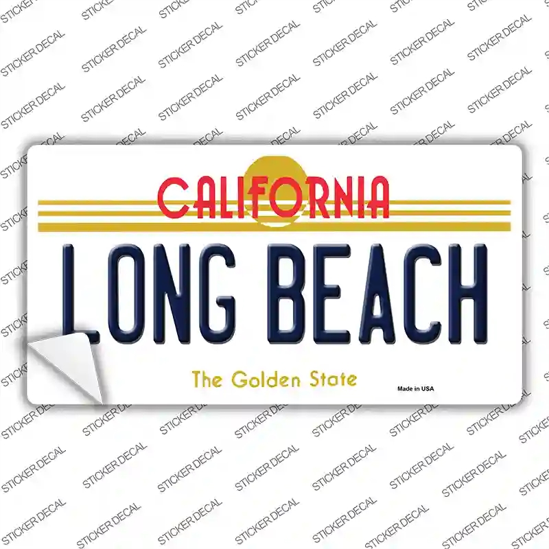 LP-11423s-L Long Beach California Novelty Sticker Decal, Large