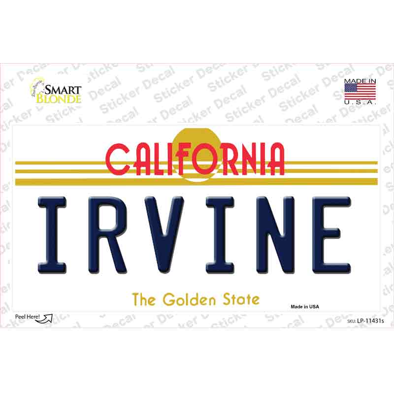 LP-11431s-M Irvine California Novelty Sticker Decal, Medium