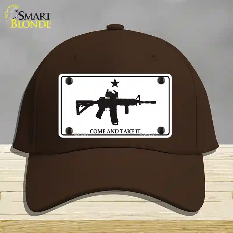 HAT24-MLP-12491 Come & Take It Novelty License Plate Hat, Cotton - Dark Brown