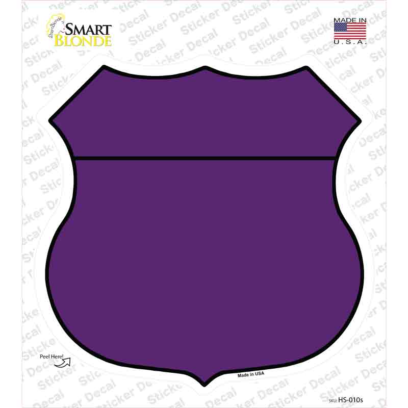 HS-010s-M Purple Novelty Highway Shield Sticker Decal, Medium