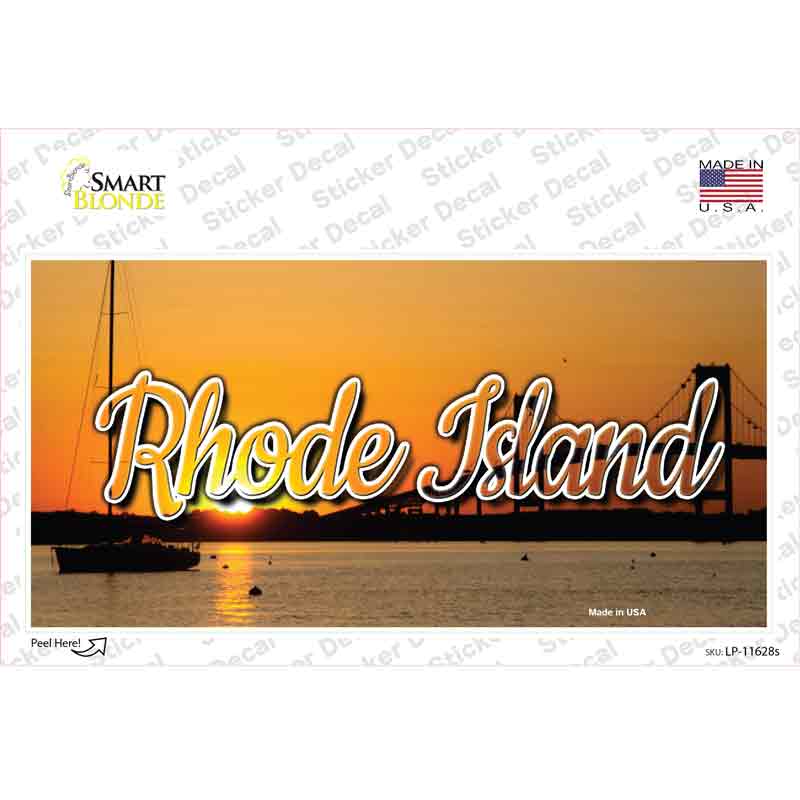 LP-11628s-M Rhode Island River Sunset State Novelty Sticker Decal, Medium
