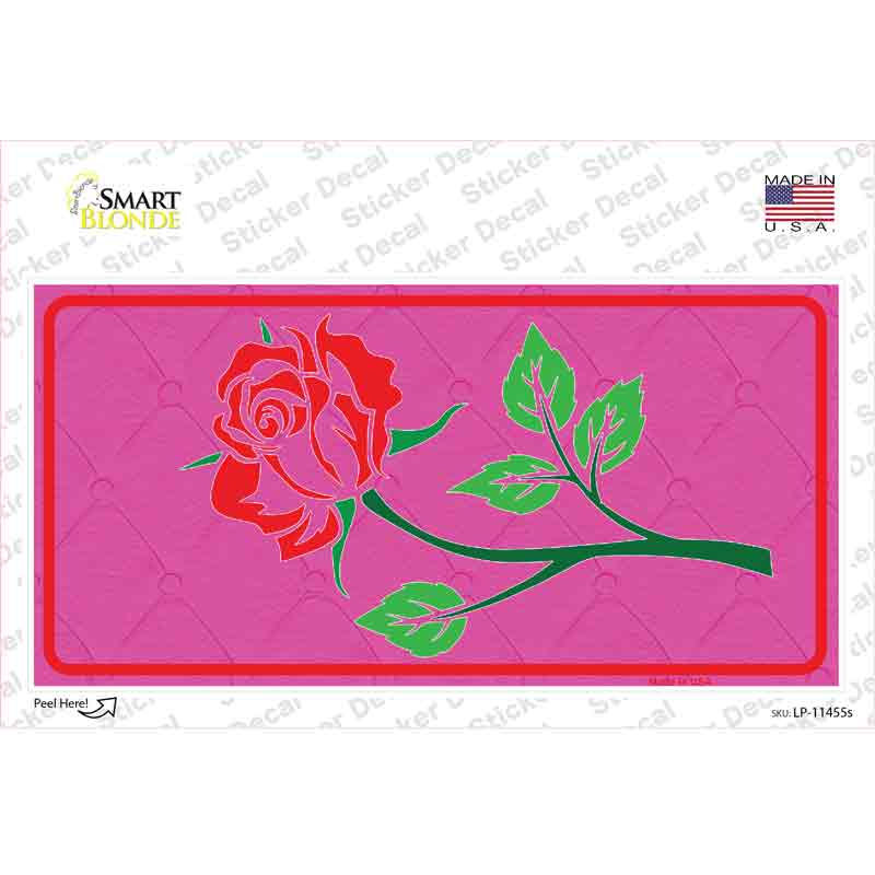 LP-11455s-M Illustrated Rose on Pink Chaise Lounge Novelty Sticker Decal, Medium