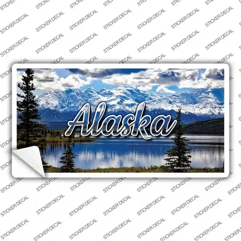 LP-11584s-L Alaska Snowy Mountains State Novelty Sticker Decal, Large