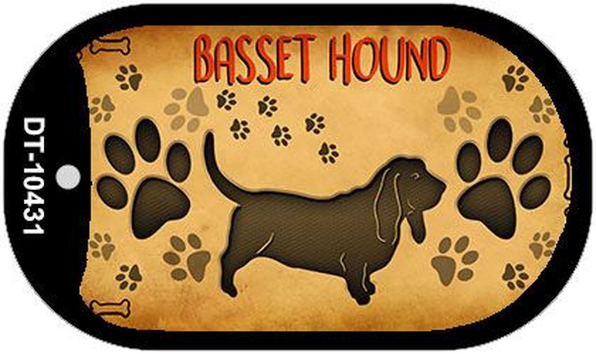 Picture of Smart Blonde DT-10431 1.5 x 2 in. Basset Hound Novelty Metal Dog Tag Necklace