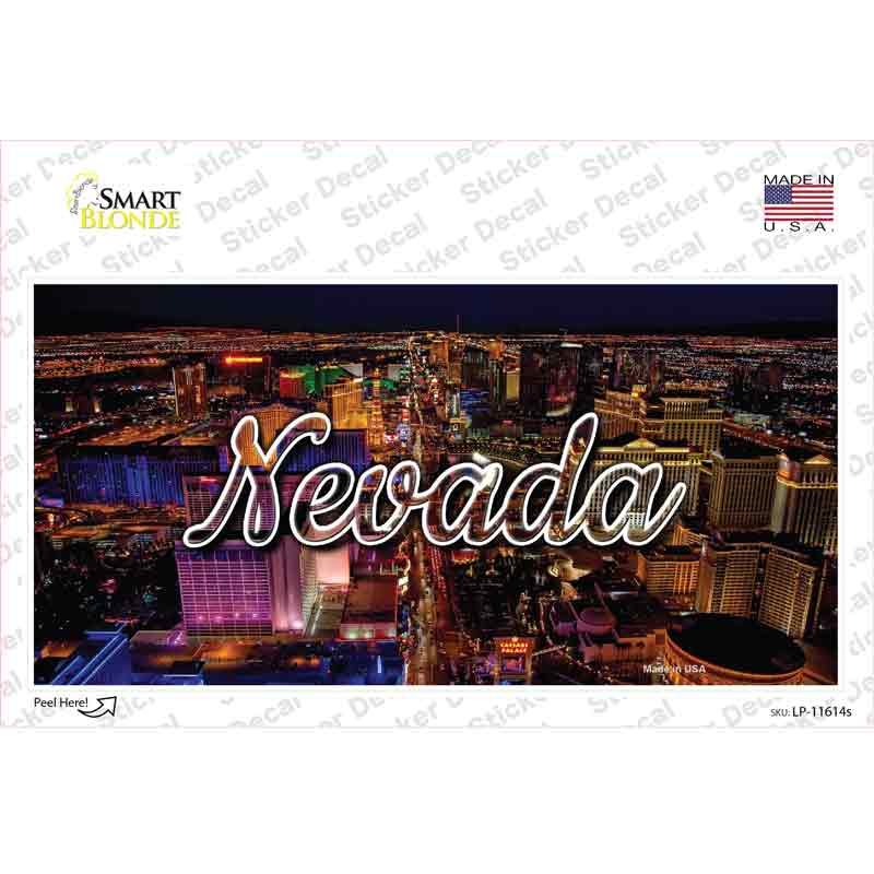 LP-11614s-M Nevada City Lights State Novelty Sticker Decal, Medium
