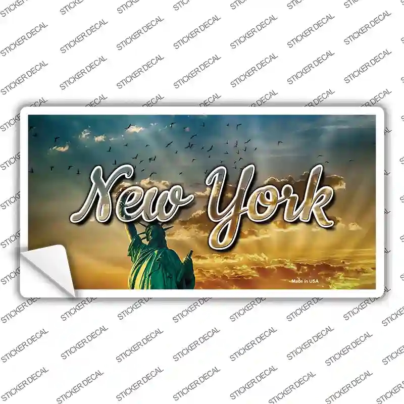 LP-11620s-L   York Lady Liberty Skyline State Novelty Sticker Decal, Large