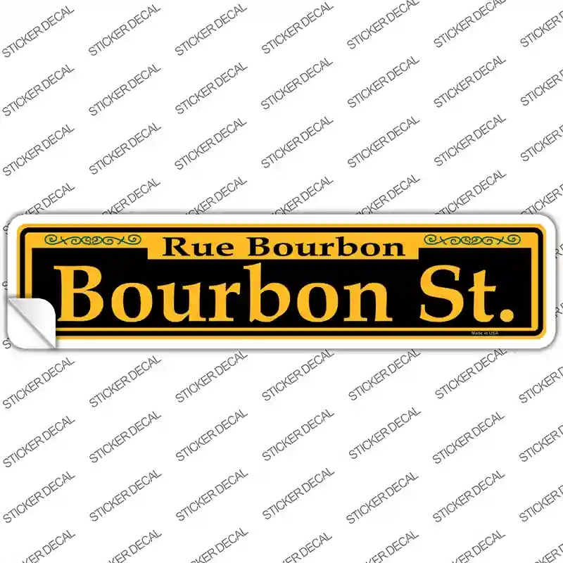 K-1191s-S Bourbon St. Yellow Novelty Narrow Sticker Decal, Small