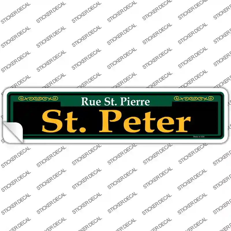 K-1208s-L St. Peter Green Novelty Narrow Sticker Decal, Large