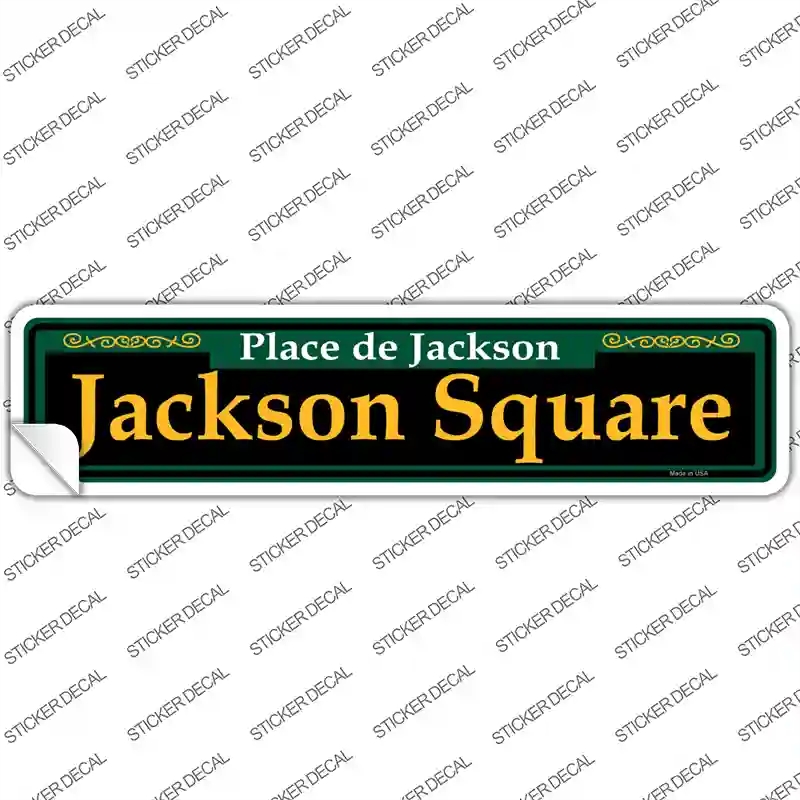K-1226s-L Jackson Square Green Novelty Narrow Sticker Decal, Large
