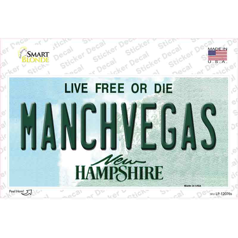 LP-12076s-M Manchvegas   Hampshire State Novelty Sticker Decal, Medium