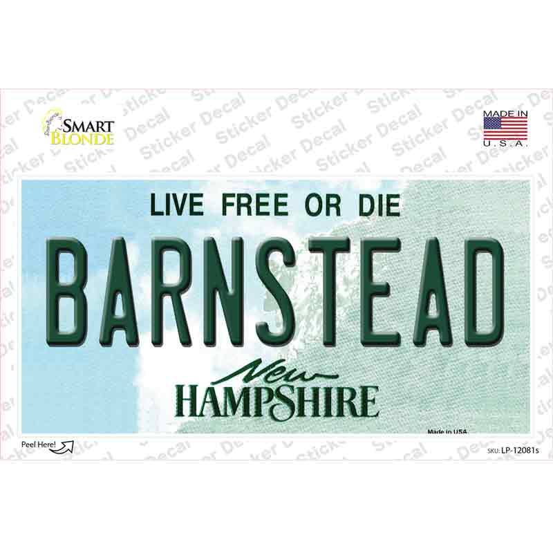 LP-12081s-M Barnstead   Hampshire State Novelty Sticker Decal, Medium