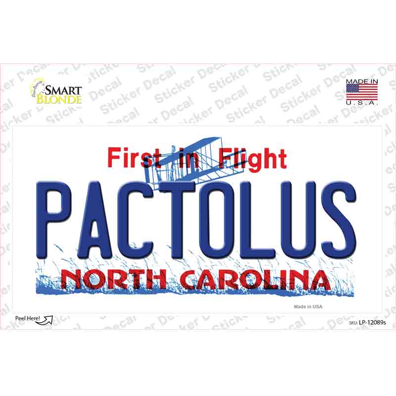 LP-12089s-M Pactolus North Carolina State Novelty Sticker Decal, Medium
