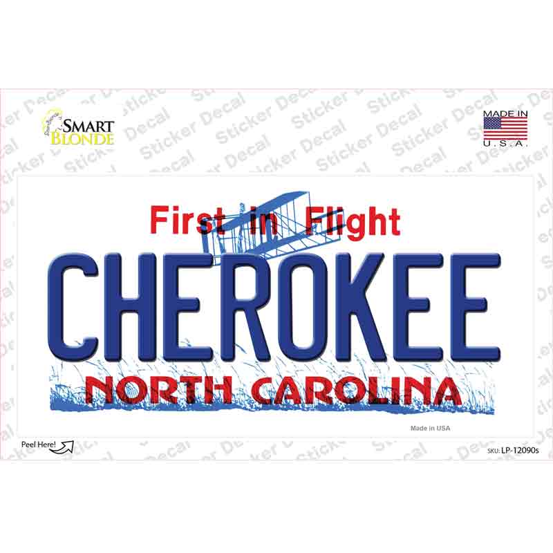 LP-12090s-M Cherokee North Carolina State Novelty Sticker Decal, Medium