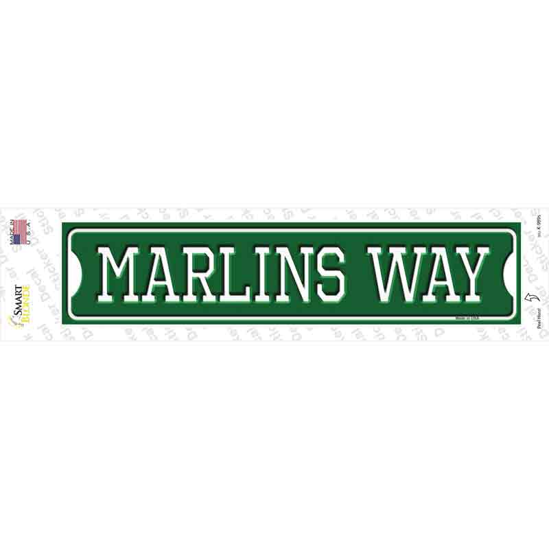K-989s-M Marlins Way Novelty Narrow Sticker Decal, Medium