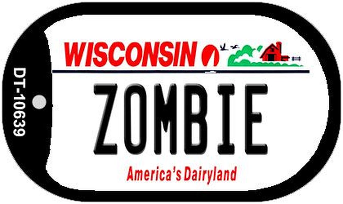 Picture of Smart Blonde DT-10639 1.5 x 2 in. Zombie Wisconsin Novelty Metal Dog Tag Necklace