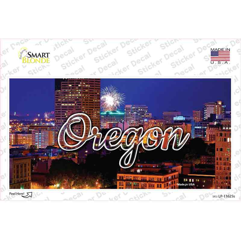 LP-11625s-M Oregon Firework City Lights State Novelty Sticker Decal, Medium
