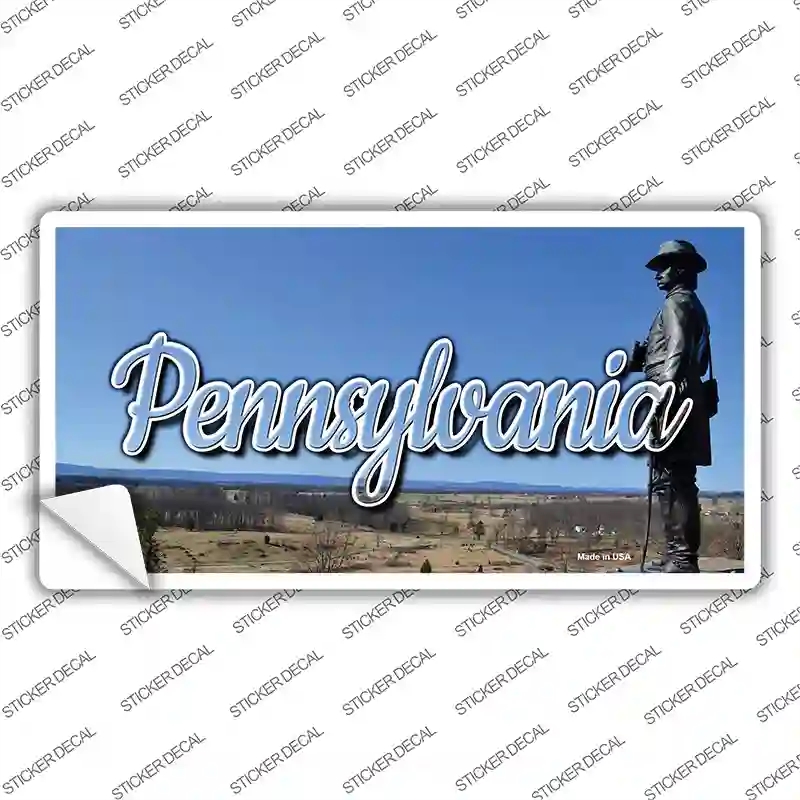 LP-11627s-S Pennsylvania Gettysburg Statue State Novelty Sticker Decal, Small