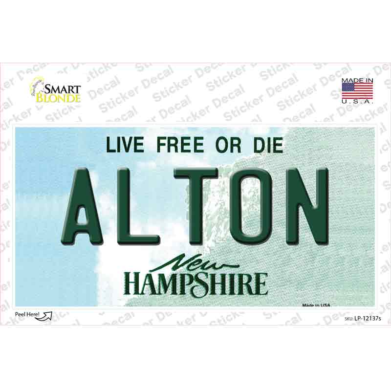 LP-12137s-M Alton   Hampshire Novelty Sticker Decal, Medium