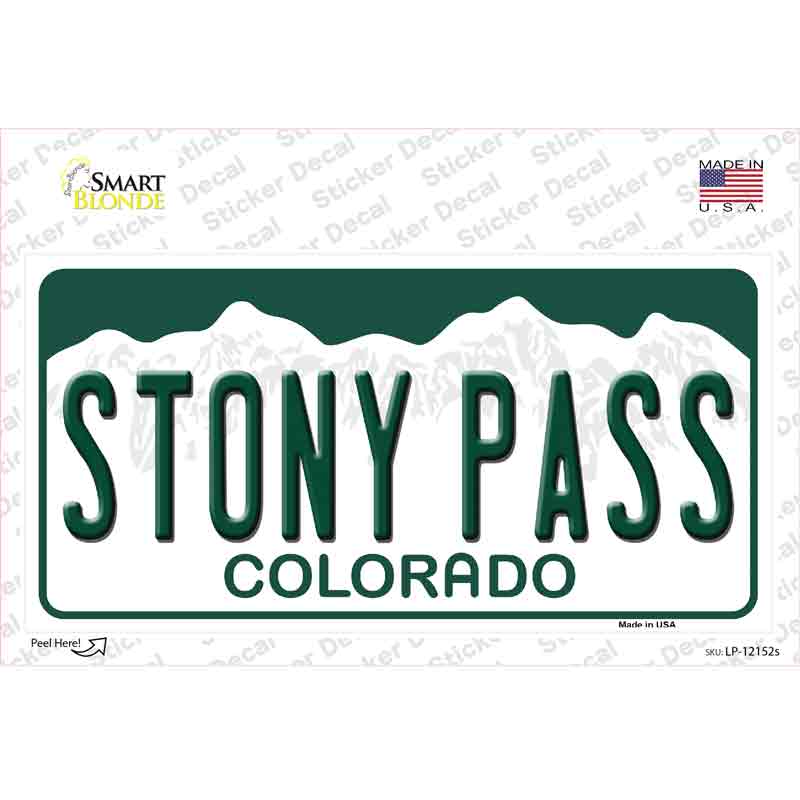 LP-12152s-M Stony Pass Colorado Novelty Sticker Decal, Medium