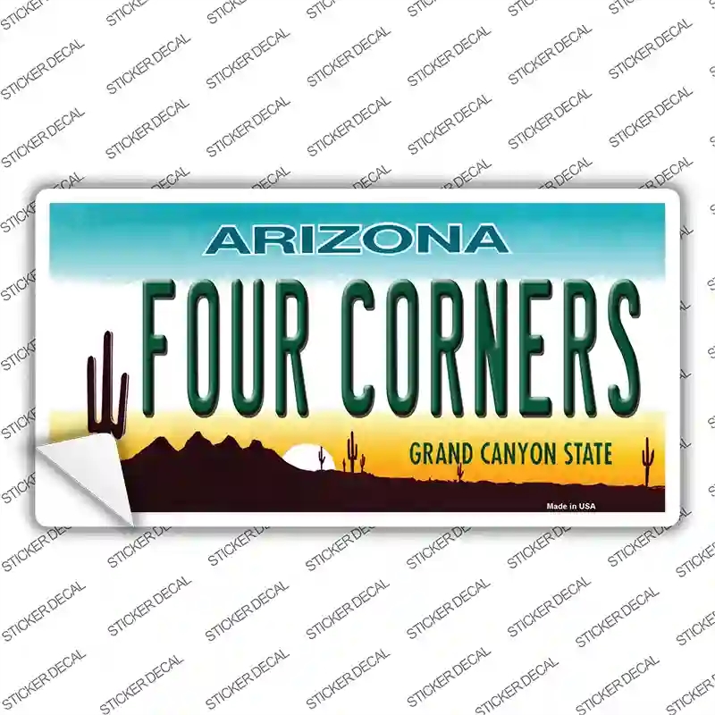 LP-12158s-L Four Corners Arizona Novelty Sticker Decal, Large