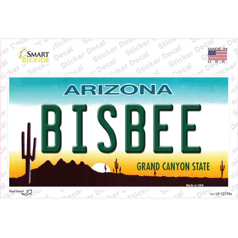 LP-12176s-M Bisbee Arizona Novelty Sticker Decal, Medium