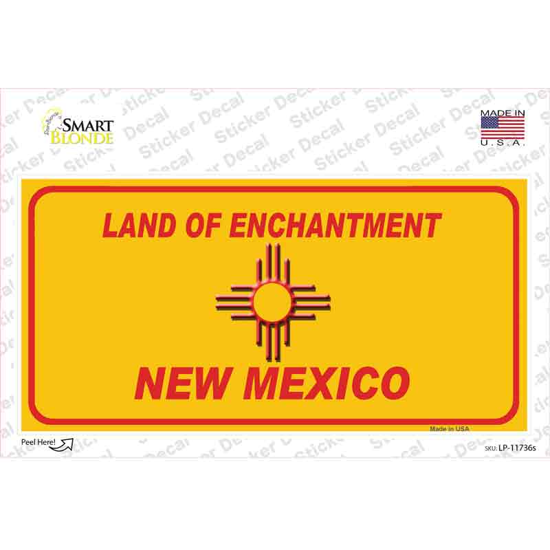 LP-11736s-M   Mexico Blank Yellow State Novelty Sticker Decal, Medium