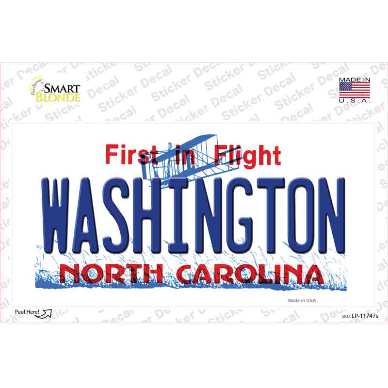 LP-11747s-M Washington North Carolina State Novelty Sticker Decal, Medium