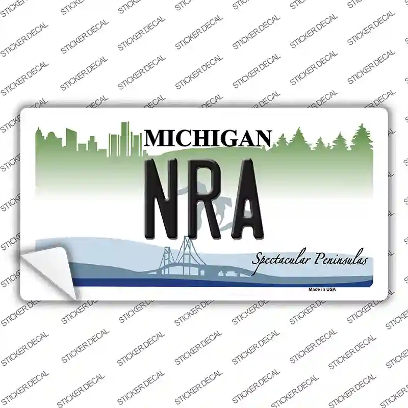 LP-11782s-L NRA Michigan Novelty Sticker Decal, Large