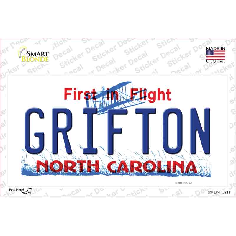 LP-11821s-M Grifton North Carolina Novelty Sticker Decal, Medium