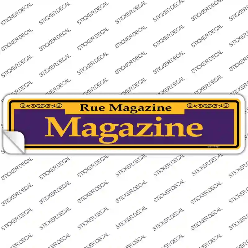 K-1237s-L Magazine Purple Novelty Narrow Sticker Decal, Large