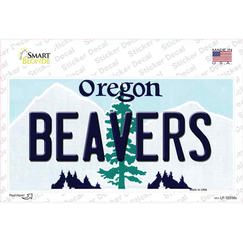 LP-10356s-M Beavers Oregon Novelty Sticker Decal, Medium
