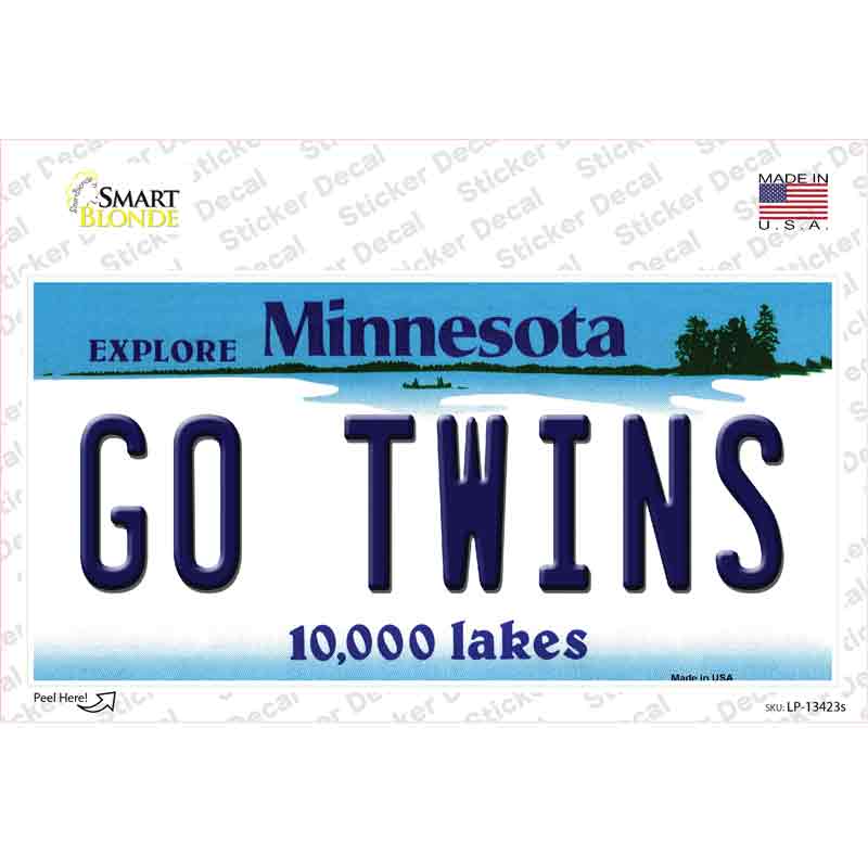 LP-13423s-M Go Twins Novelty Sticker Decal, Medium