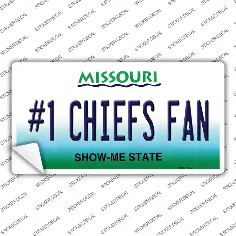 LP-13430s-S Number 1 Chiefs Fan Novelty Sticker Decal, Small