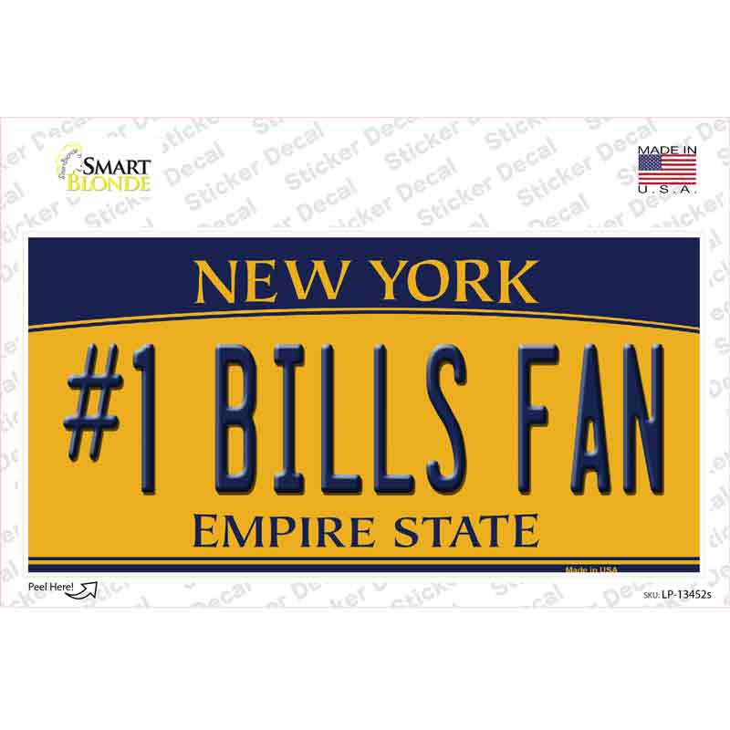 LP-13452s-M Number 1 Bills Fan Novelty Sticker Decal, Medium
