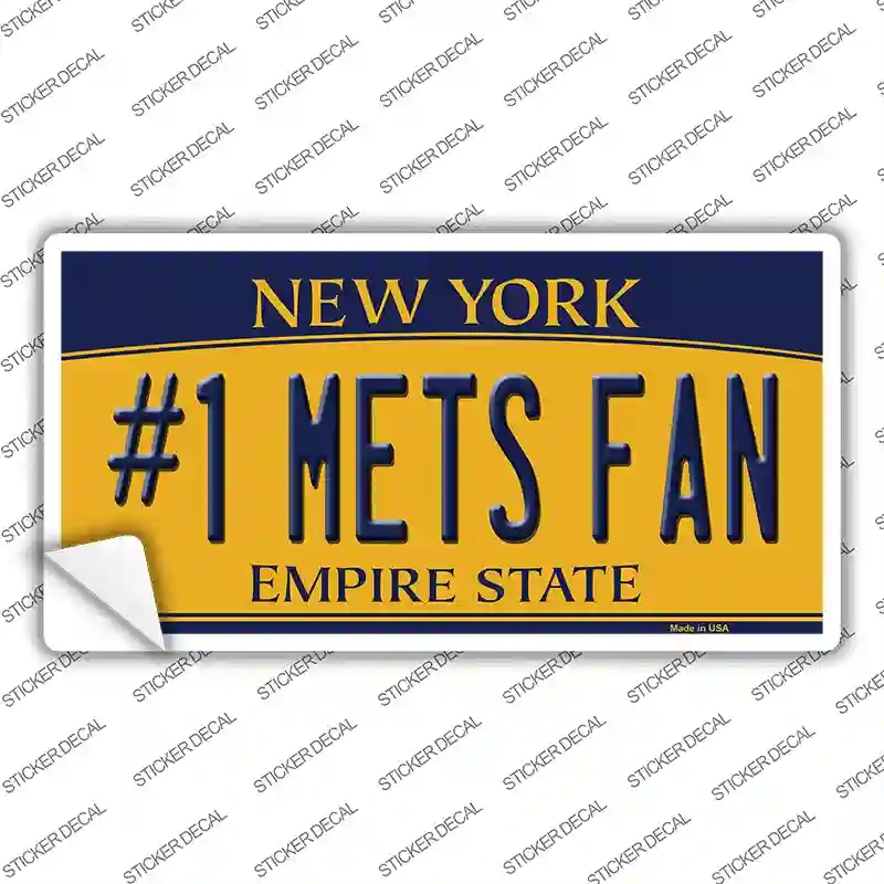 LP-13454s-XL Number 1 Mets Fan Novelty Sticker Decal, Extra Large
