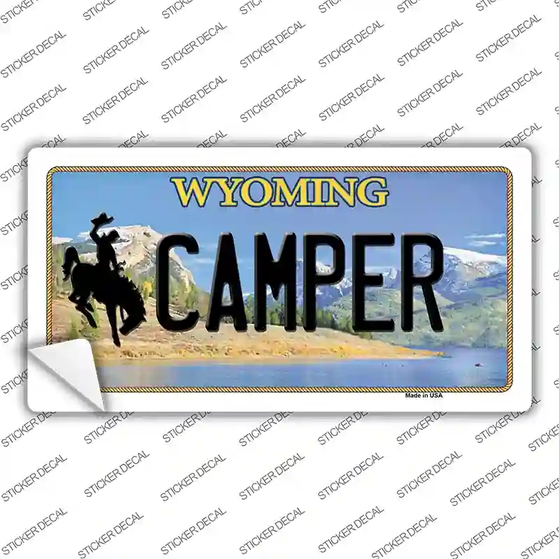LP-10537s-XL Camper Wyoming Novelty Sticker Decal, Extra Large