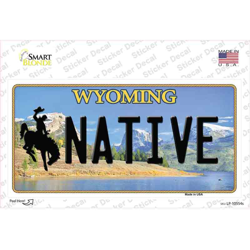 LP-10554s-M Native Wyoming Novelty Sticker Decal, Medium